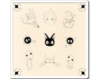 Aimant mignon Studio Ghibli Kawaii Design simple