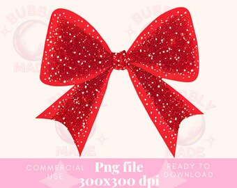 Red Coquette Christmas Bow Png,Girly Christmas png, Christmas Design, Winter Png, Digital Download,Sublimation Design, Bow Png, sparkly bow