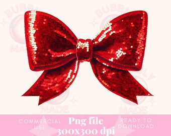 Red Coquette Christmas Bow Png,Girly Christmas png, Christmas Design, Winter Png, Digital Download,Sublimation Design, Bow Png, sparkly bow