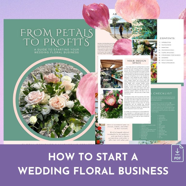 Ebook From Petals to Profits | A guide to starting your wedding floral business | Digital Canva Download | Florist