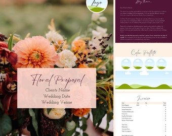 Plantilla de propuesta de floristería para bodas / Diseño elegante de Canva