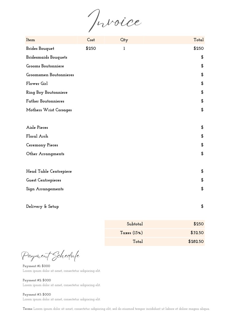Wedding Florist Proposal Template | Elegant Canva Design - Etsy