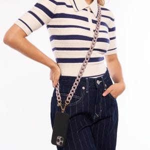 Grey Matte Crossbody Phone Chain - Stylish Phone Accessory