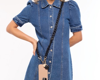 Black Matte Crossbody Phone Chain - Travel-Friendly Phone Accessory
