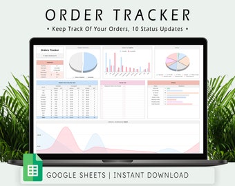 Order Tracker Spreadsheet Template für Google Sheets, Small Business Digital Order Sales Log Monthly, Bestellstatus-Lösung, Order-Manager