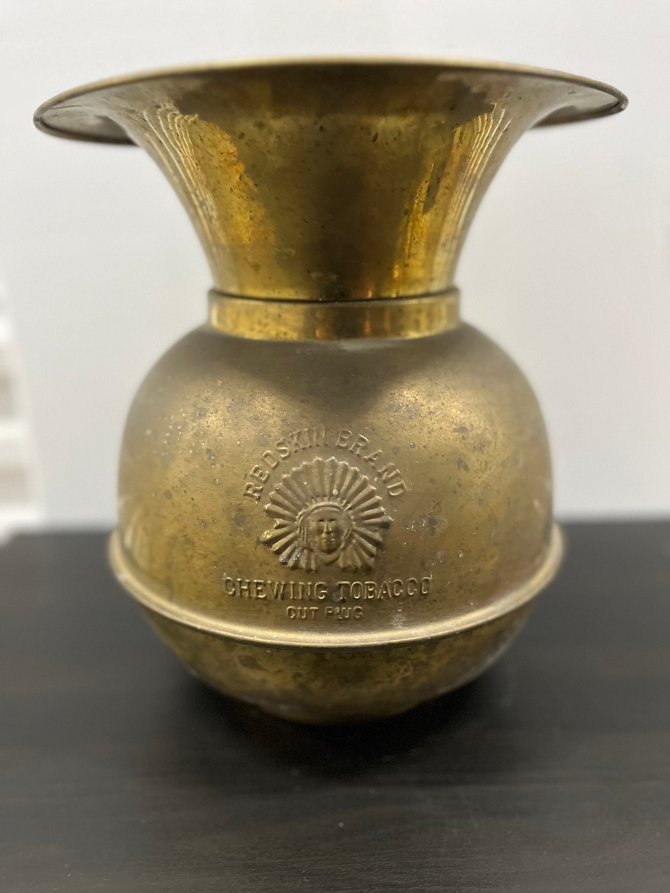 spittoon for chewing tobacco HUGE Vintage Spittoon, Redskin Brand Chewing Tobacco