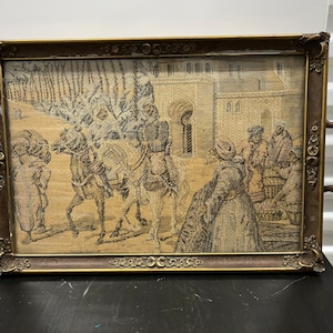 Antique tapestry drink tray