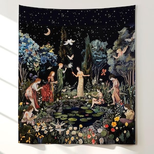 Medieval Tapestry Wall Art, Medieval Forest Wall Hanging, Maximalist Room Decor,  Wall Art Gift