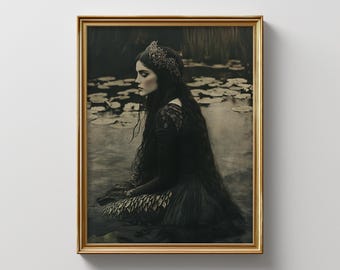 Mermaid Premium Matte Poster, Mythological Creature, Mermaid Wall Art, Siren Art Print