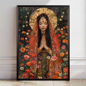 Lakshmi Premium Matte Poster, Indian Goddess Of Wealth, Beauty and Fertility, Lakshmi Goddess Wall Art, Lakshmi Art Print