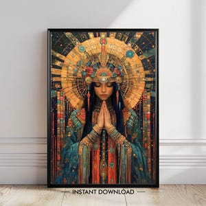 Pachamama PRINTABLE Wall Art – Earth Goddess Poster, Mother Nature Decor, Divine Feminine INSTANT DOWNLOAD, Boho Spiritual Print