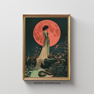 Lilith Goddess PRINTABLE Art – Dark Feminine Witchcraft Decor, Digital Lilith Poster, Occult Wall Art, Dark Divine Feminine INSTANT DOWNLOAD