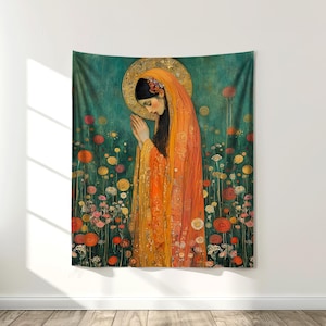 Danu  Goddess Wall Tapestry, Divine Feminine Celtic Mythology Art, Pagan Goddess Fabric Tapestry, Earth Mother Spiritual Home Decor
