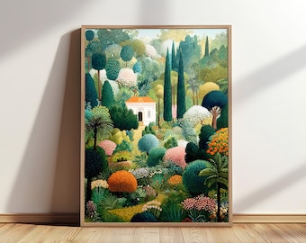 mmk_keiko　絵画 自然風景　アンリルソー Amazon.co.jp: アンリ・ルソー《エキゾチックな風景》キャンバス絵画