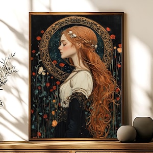 Freya Art Print, Norse Goddess of Love, Beauty and Fertility, Divine Feminine Art, Art Nouveau, Norse Mythology, Feminine Energy