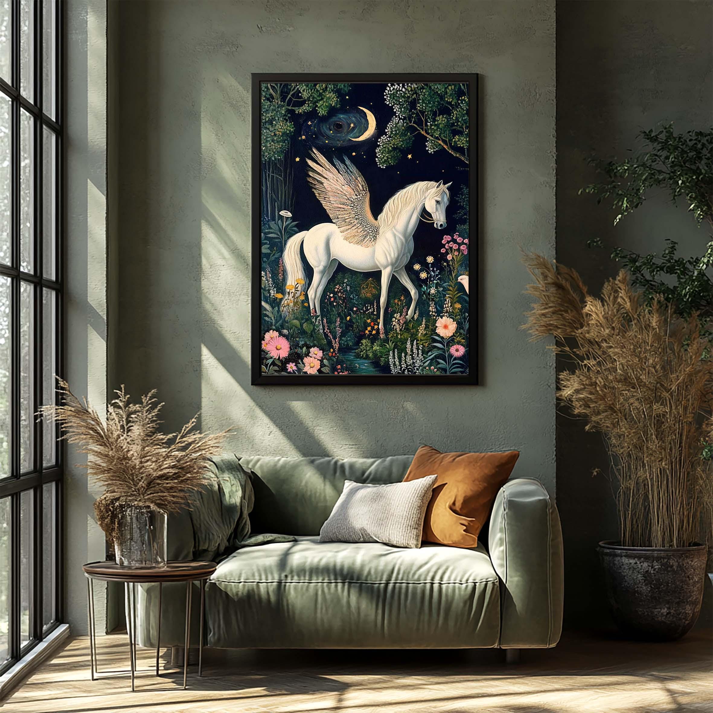 White Pegasus Wall Art PRINTABLE, Mythological Animals Art Decor ...