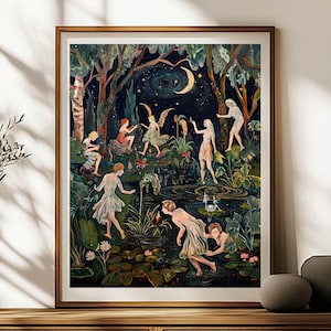 Lámina artística de mitología griega antigua, póster de mitología griega, arte mural encantador de mitología griega, regalo de mitología estética
