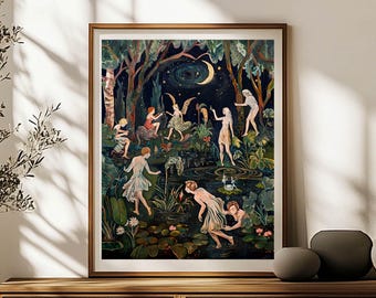 Lámina artística de mitología griega antigua, póster de mitología griega, arte mural encantador de mitología griega, regalo de mitología estética