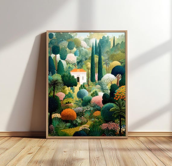 Henri Rousseau Inspired Premium Matte Poster, Jungle Art Wall Decor, Rousseau Style Forest Painting, Rousseau Art Print, Rousseau Lover Gift