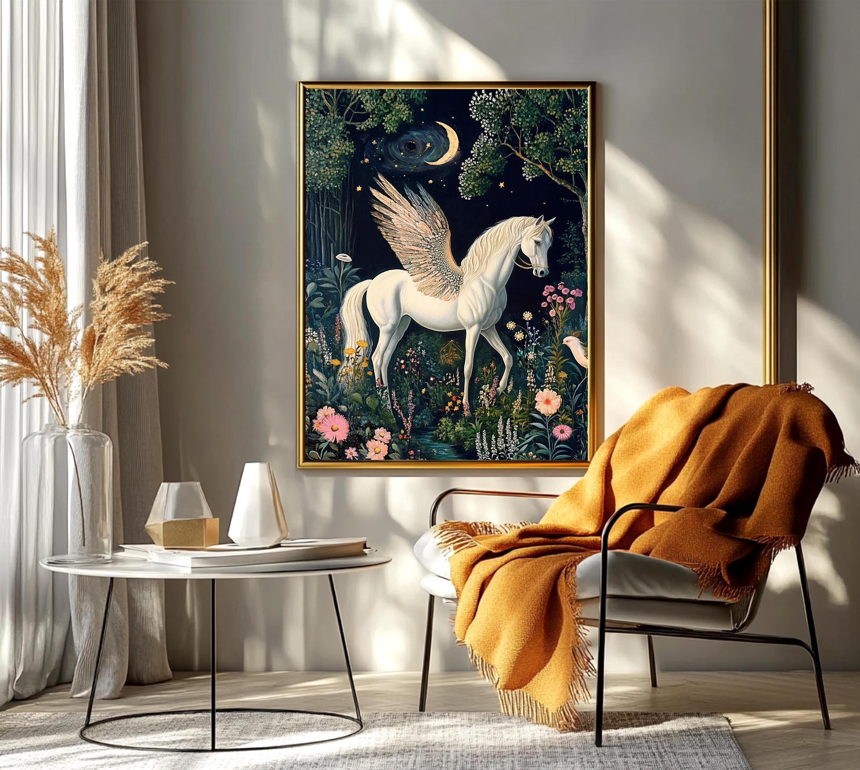 White Pegasus Wall Art PRINTABLE, Mythological Animals Art Decor ...