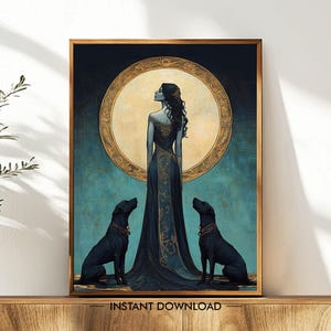 Goddess Hecate Wall Art, Greek Goddess of Magic and Witchcraft, Divine Feminine Art, Greek Mythology Decor, Spiritual Art
