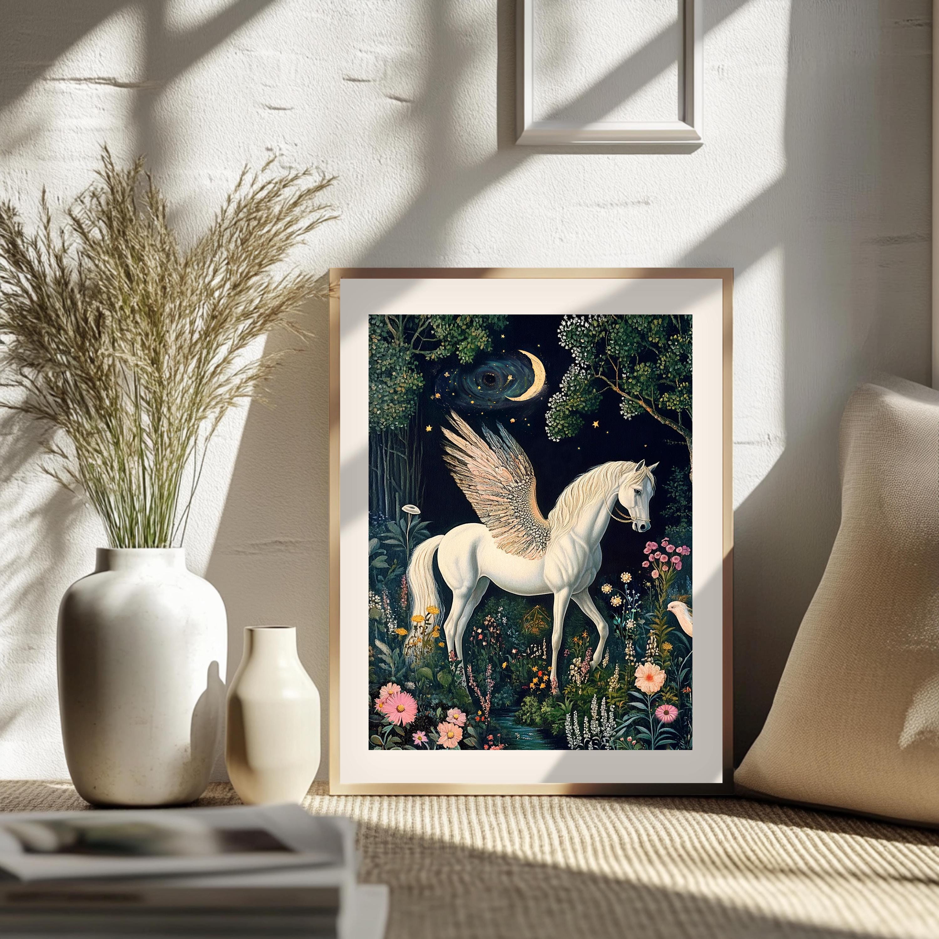 White Pegasus Wall Art PRINTABLE, Mythological Animals Art Decor ...