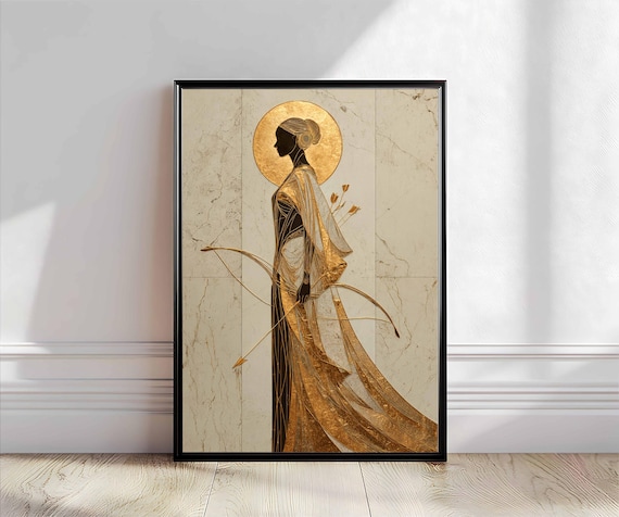 Freya Warrior Goddess Art Print,  Norse Viking Woman Wall Art, Mythological Female Warrior Decor, Powerful Feminine Artwork