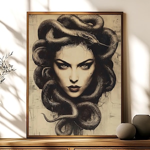 Medusa Premium Matte Poster, Medusa Painting Wall Decor, Medusa Art Print