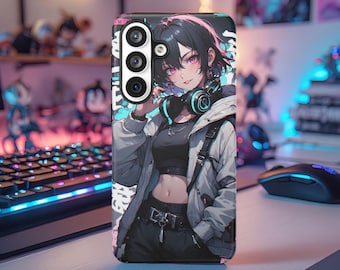 Cyberpunk Phone Case, Anime Phone Case, Anime Cyberpunk, Gaming Phone Case, Protective Phone Case, Samsung 26 25 24 23 22, Anime Girl Phone