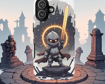 RPG Phone Case, Dark Souls, Elden Ring, Chibi Art Style, Souls Like Phone Case, Dark Fantasy, Gaming Phone Case, iPhone 17 16 15 14 13 12 11