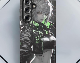 Cyberpunk Inspired Anime Phone Case, Samsung S 22 23 24 25 Plus Ultra, Custom Phone Case, Durable Phone Case, Anime Waifu Phone Case