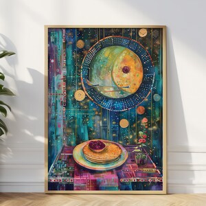 Küche Kunstdruck, Fantasy Geburtstagskarte, Essen Kunstdruck, Ideales Geschenk für Feinschmecker, Küchen Wandkunst, Kulinarische Wanddekoration
