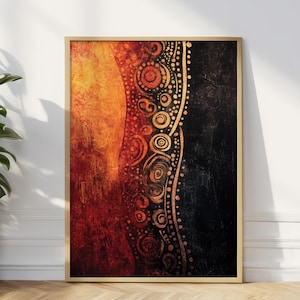 Australische Aborigines-Wand-Kunstdruck, kulturelles Wandkunst-Dekor, indigenes Poster, australischer Reise-Kunstdruck, kulturelle Wandkunst, Stammeskunst