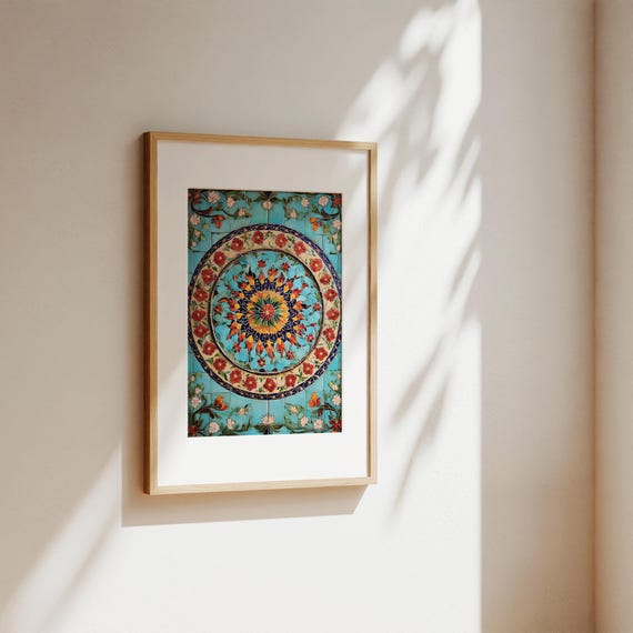 Turkish and Italy Ornament Wall Art Print, Moroccan Inspired wall Art Print, Cultural Wall Decor, Floral Ornament Wall Art Print