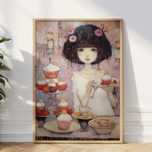 Süße Abstrakte Küchen Wandkunst, Süße Wandkunst, Girly Wand Kunst Druck, Inspiriert von Rosa Süßigkeiten Wand Kunst Poster, Küchen Dekoration, Kinderzimmer Wand Kunst