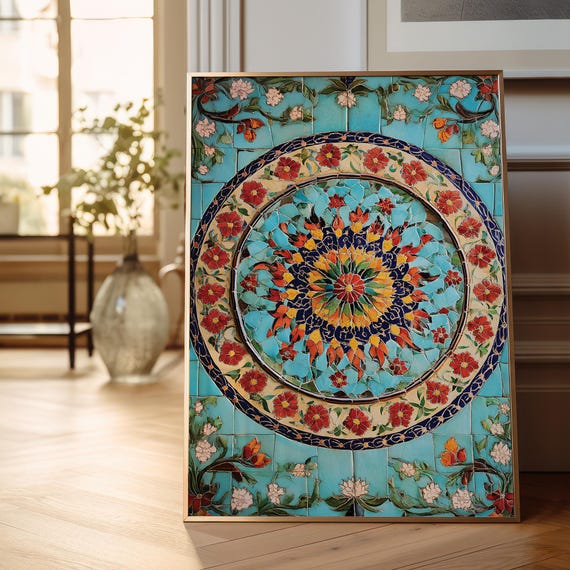 Turkish and Italy Ornament Wall Art Print, Moroccan Inspired wall Art Print, Cultural Wall Decor, Floral Ornament Wall Art Print
