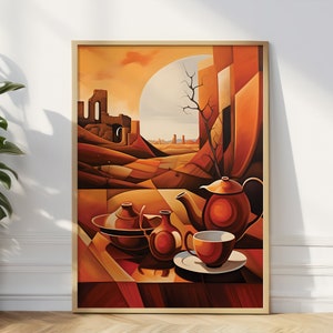 Stampa artistica da parete con ornamento di caffè turco e marocchino, stampa artistica culturale, stampa artistica da parete marocchina, decorazione artistica da parete etnica, decorazione marocchina