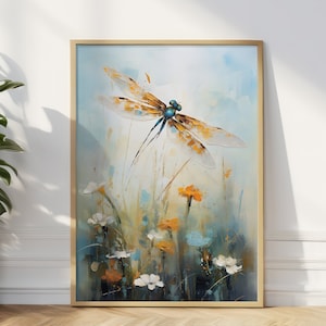 Dragonfly Print Wall Art Print, Botanical Wall Art Botanical Illustration Insect Poster Gift Idea Botanical Wall Art, Homewarming Gift