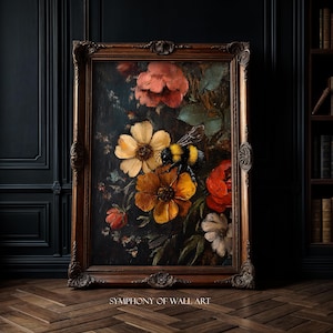 Giardino segreto / Dark Cottagecore, Dark Academia Art, Dipinti floreali vintage, Stampe botaniche, Decorazioni per la stanza delle streghe, Estetica verde scuro