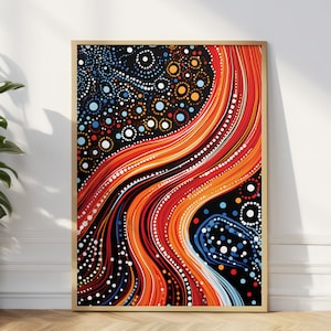 Aboriginalkunstdruk: cultureel interieur, Australische poster