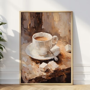 Impressionismus Kaffeetasse Wand Kunstdruck, Kaffee Poster, Kaffee Wand Kunst, Küchen Poster, Küche Poster, Kaffee Geschenk, Kaffee Liebhaber Kunst Geschenk