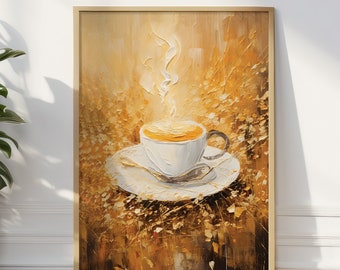 Impression d'art murale tasse à café, affiche de café, impression de café, art mural café, impressions de cuisine, affiche de cuisine, cadeau café, cadeau d'art pour amateur de café