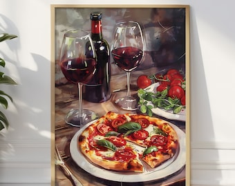 Italian Pizza Poster: Kitchen Wall Art Print, Foodie Gift