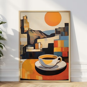 Stampa artistica da parete con ornamento di caffè turco e marocchino, stampa artistica culturale, stampa artistica da parete marocchina, decorazione artistica da parete etnica, caffè marocchino