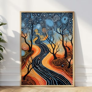 Aboriginalkunstdruk: poster cultureel landschap