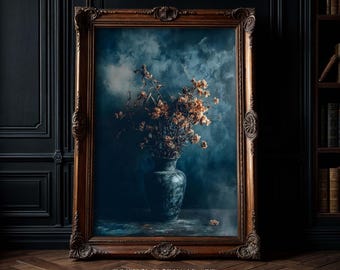 Dark Botanical Print: Victorian Gothic Dried Flowers Wall Art