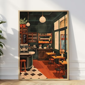 Vintage Coffee Poster, Retro Coffee Shop Wall Art Decor, Perfekte Küchendekoration, Stilvolles Geschenk für Kaffeeliebhaber, Küchen Wandbehang
