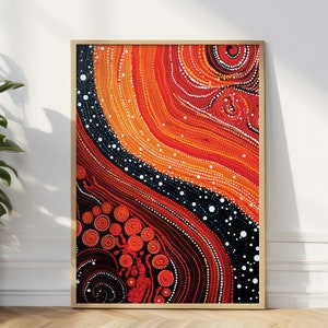 Aboriginalkunstdruk: cultureel inheems decor, Australische reisposter