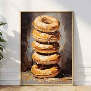 Pôster de donuts, cartão de aniversário engraçado, pôster de donuts para cozinha, arte de parede para cozinha, impressão de arte de pôster de comida, cartão de felicitações de comida