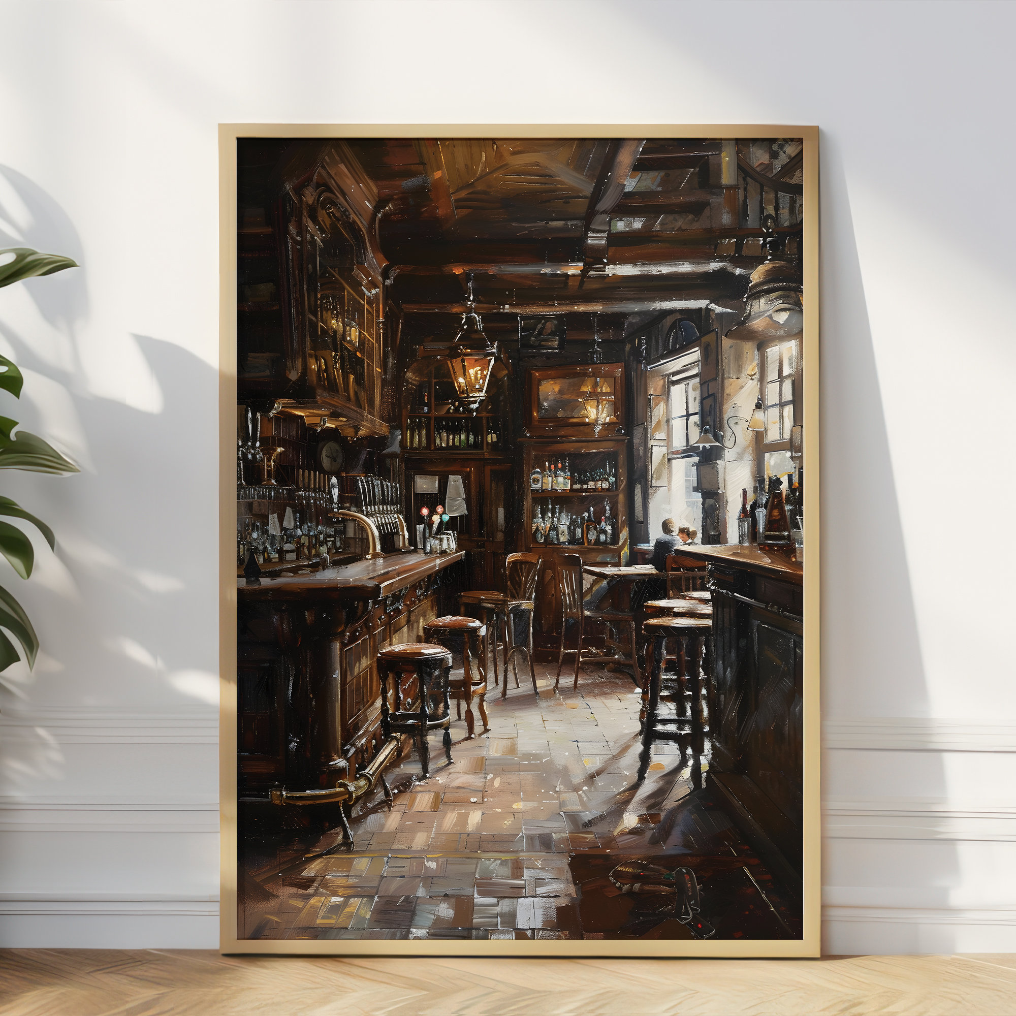 Vintage Pub Wall Art Print: Classic English Bar Interior - Etsy